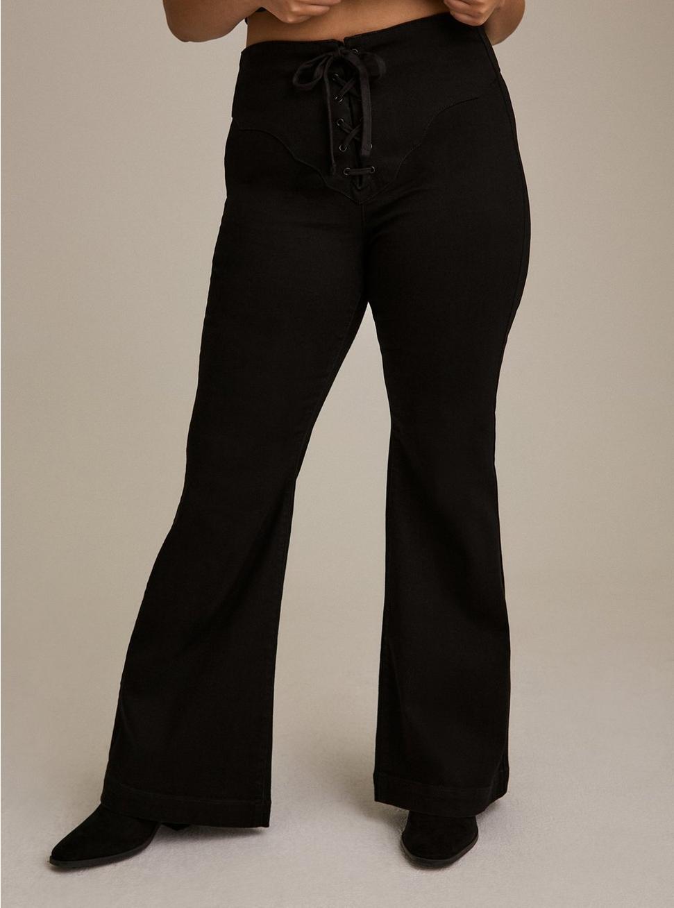 Festi Lace-Up Flare High-Rise Jean Product Image