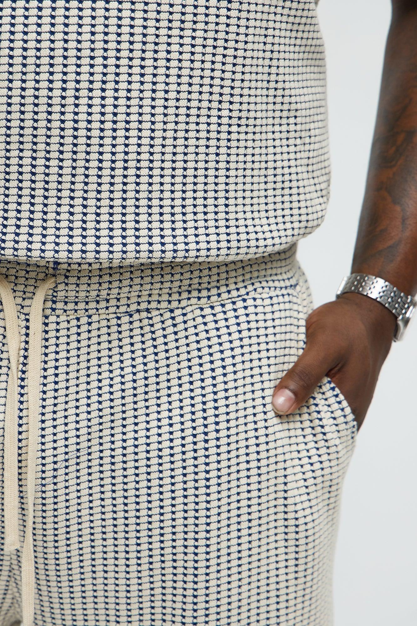 Devin Crochet Contrast Trim Shorts - Blue/combo Product Image