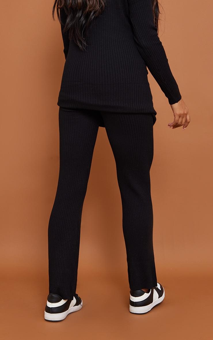 Maternity Black Knit Flared Pants Product Image