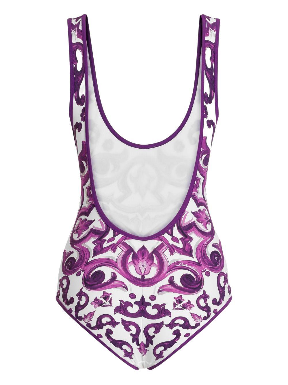Majolica-print swimsuit Product Image