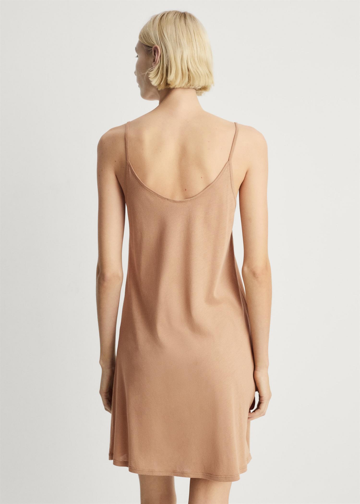 Cotton nightdress with lace trim - Women | MANGO USA Product Image