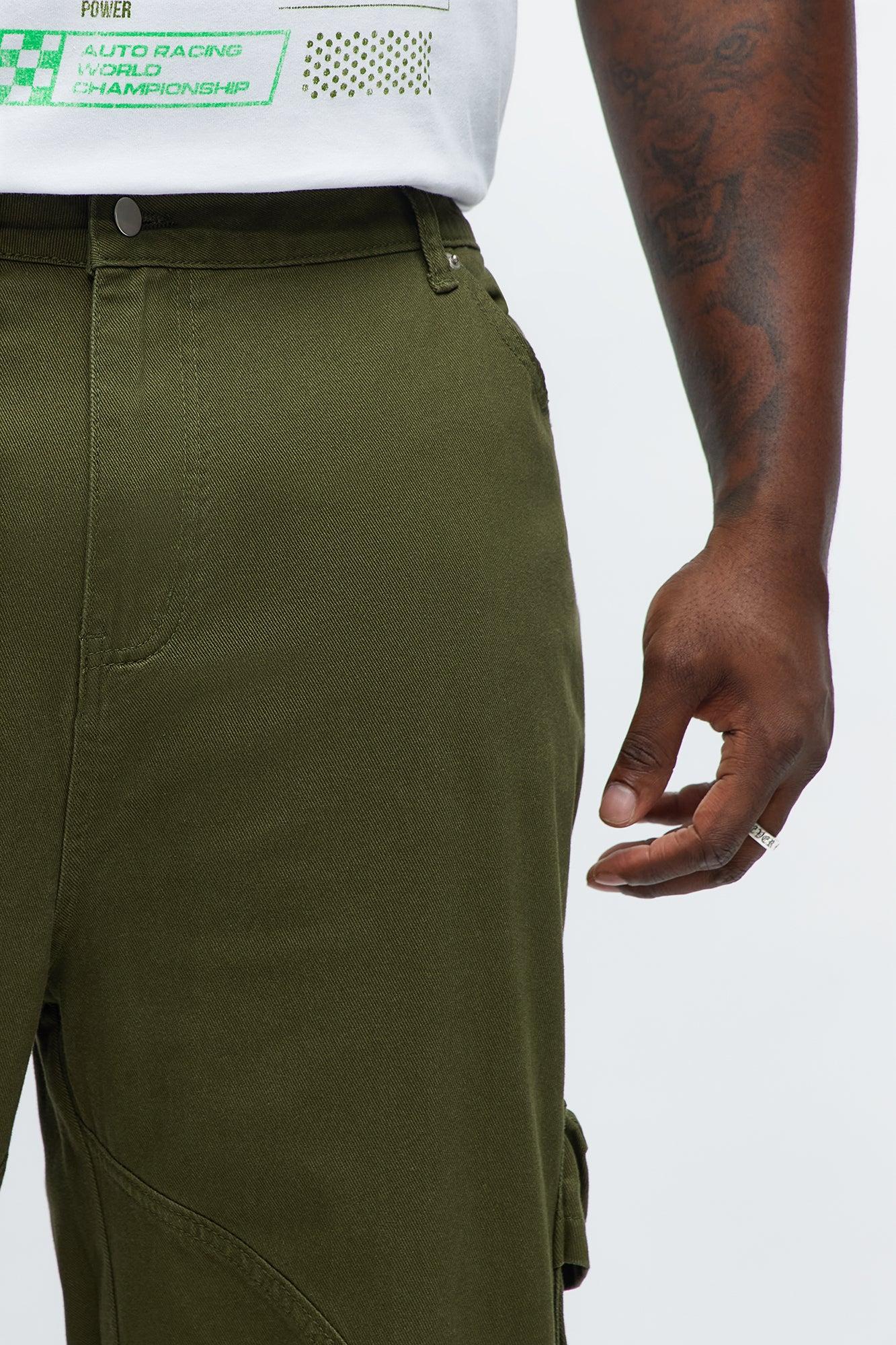Baggy Don't Play Me Cargo Pants - Olive Male Product Image