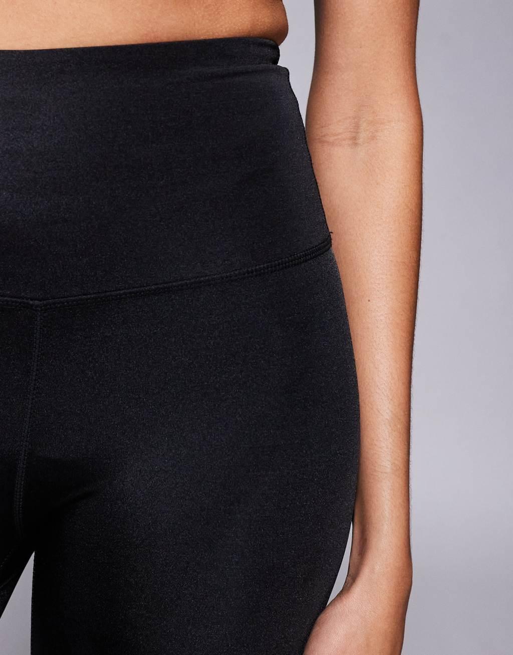 4505 Icon bum sculpt gym leggings with stash pocket in black sheen  Product Image