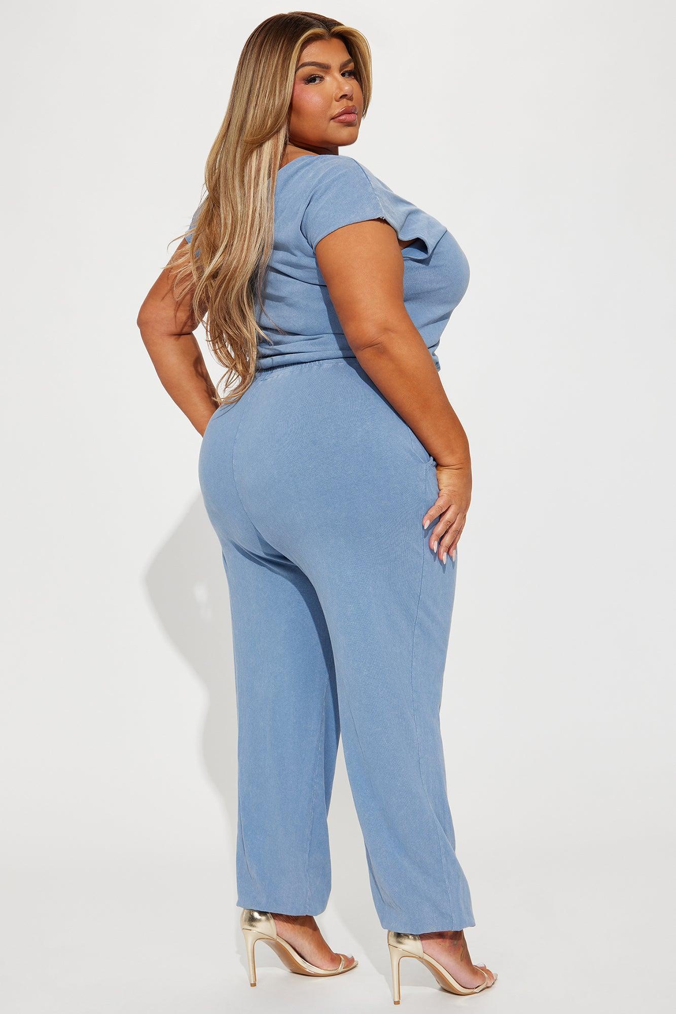 Heading Home Jumpsuit - Light Blue Product Image