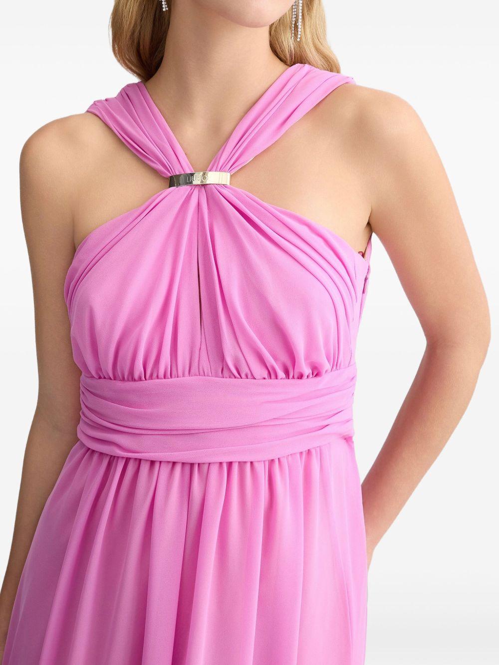 draped-detail evening dress Product Image