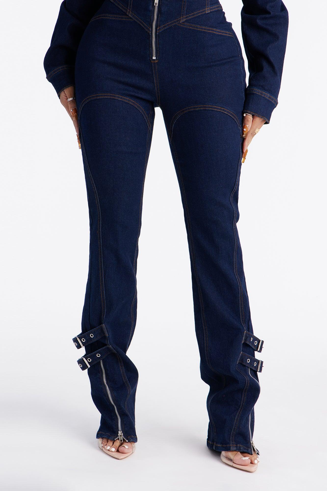 Leading Lady Stretch Straight Leg Jeans - Rinse Blue Wash Female Product Image