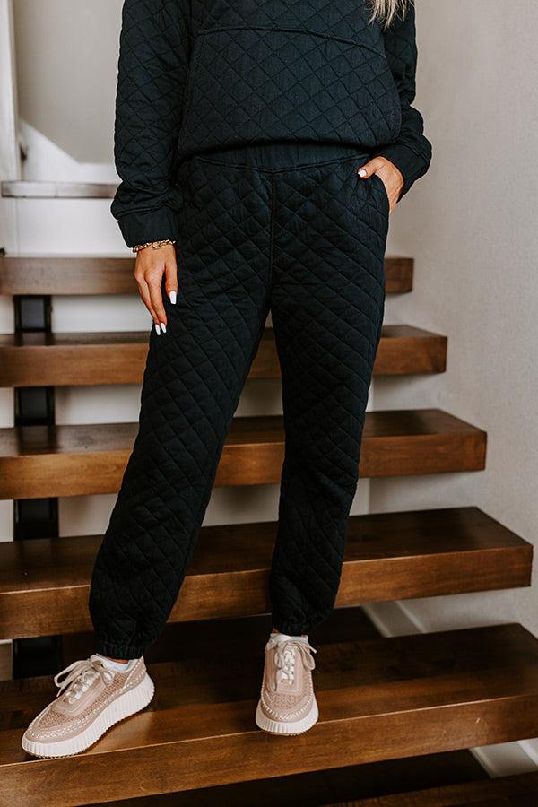 Paris Mornings Quilted Sweater In Black Product Image