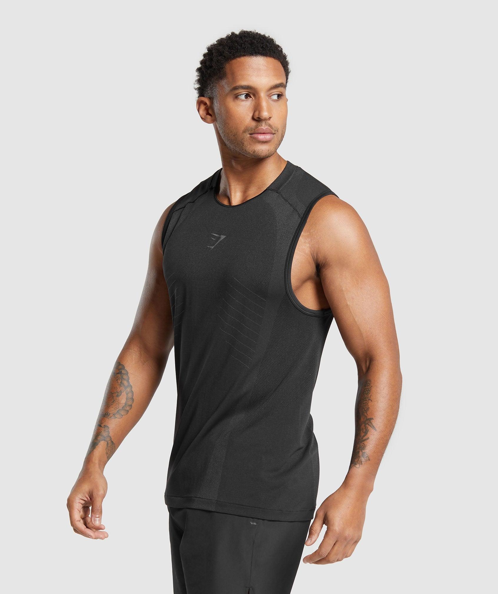 Gymshark Apex Seamless Tank - Black/Dark Grey Male Product Image