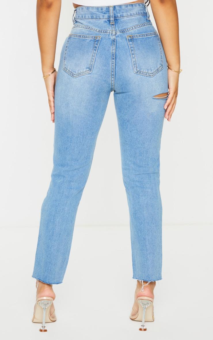 Petite Light Wash Ripped Skinny Jeans Product Image