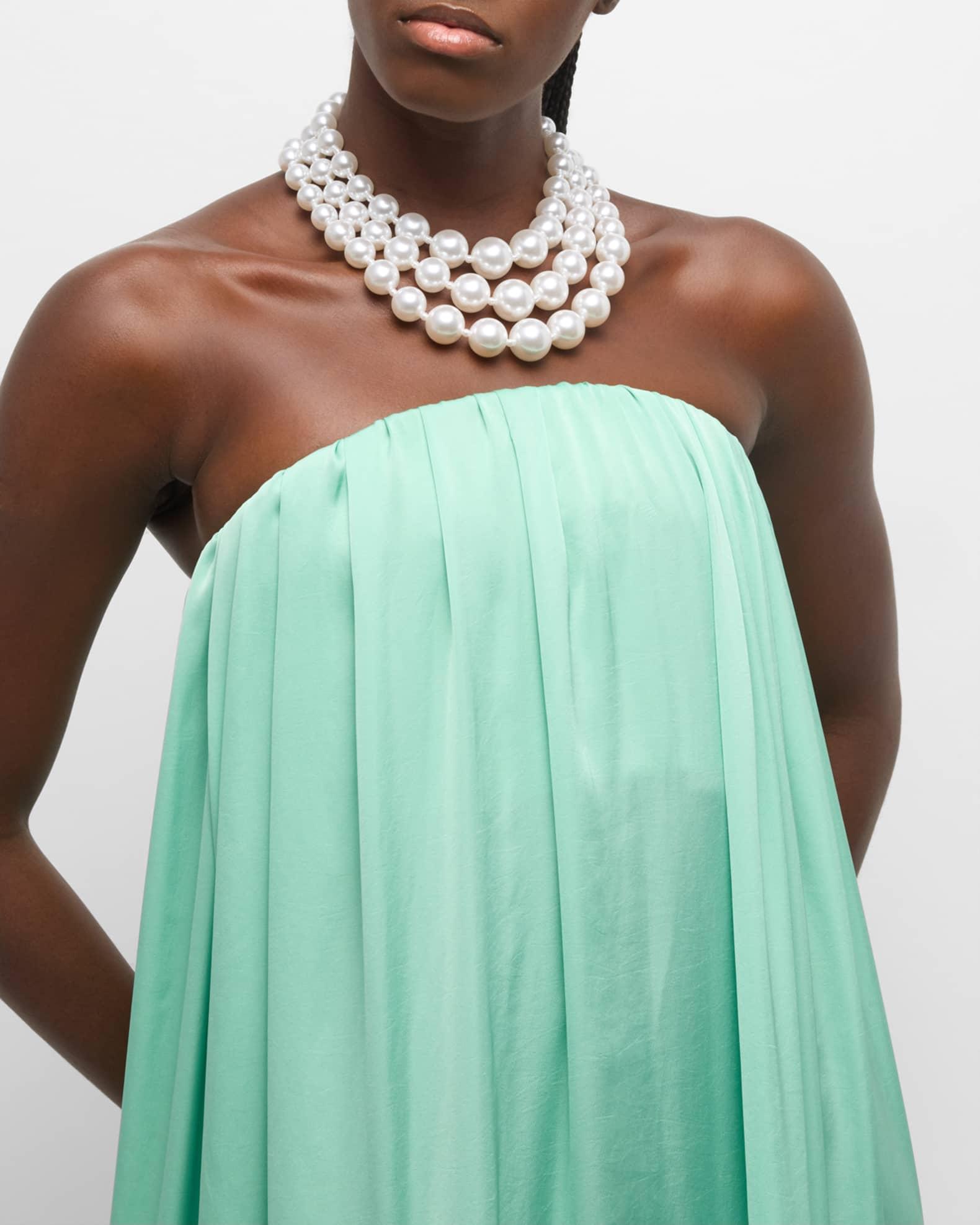 Womens Goldtone & Faux Pearls Triple-Layered Necklace Product Image