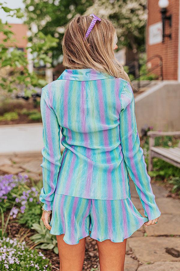 Delightful Dip Pleated Top In Sky Blue Product Image