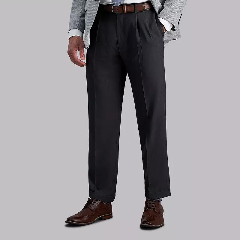 Men's Haggar® eCLo™ Stria Classic-Fit Hidden Expandable Waist Pleated Dress Pants,  Product Image