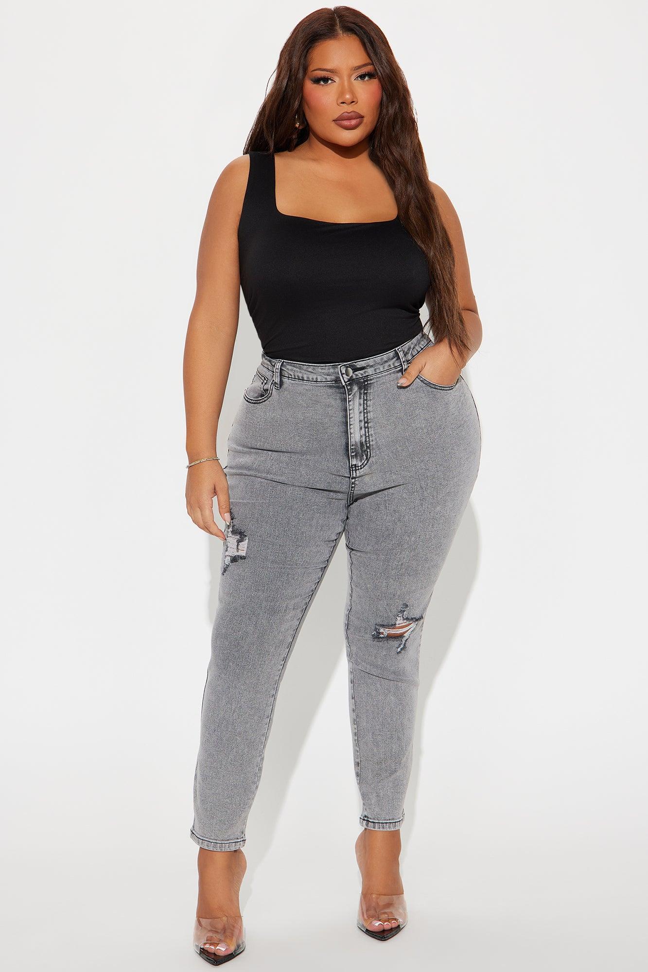 Call It Love Stretch Ripped Skinny Jeans - Acid Wash Black Product Image