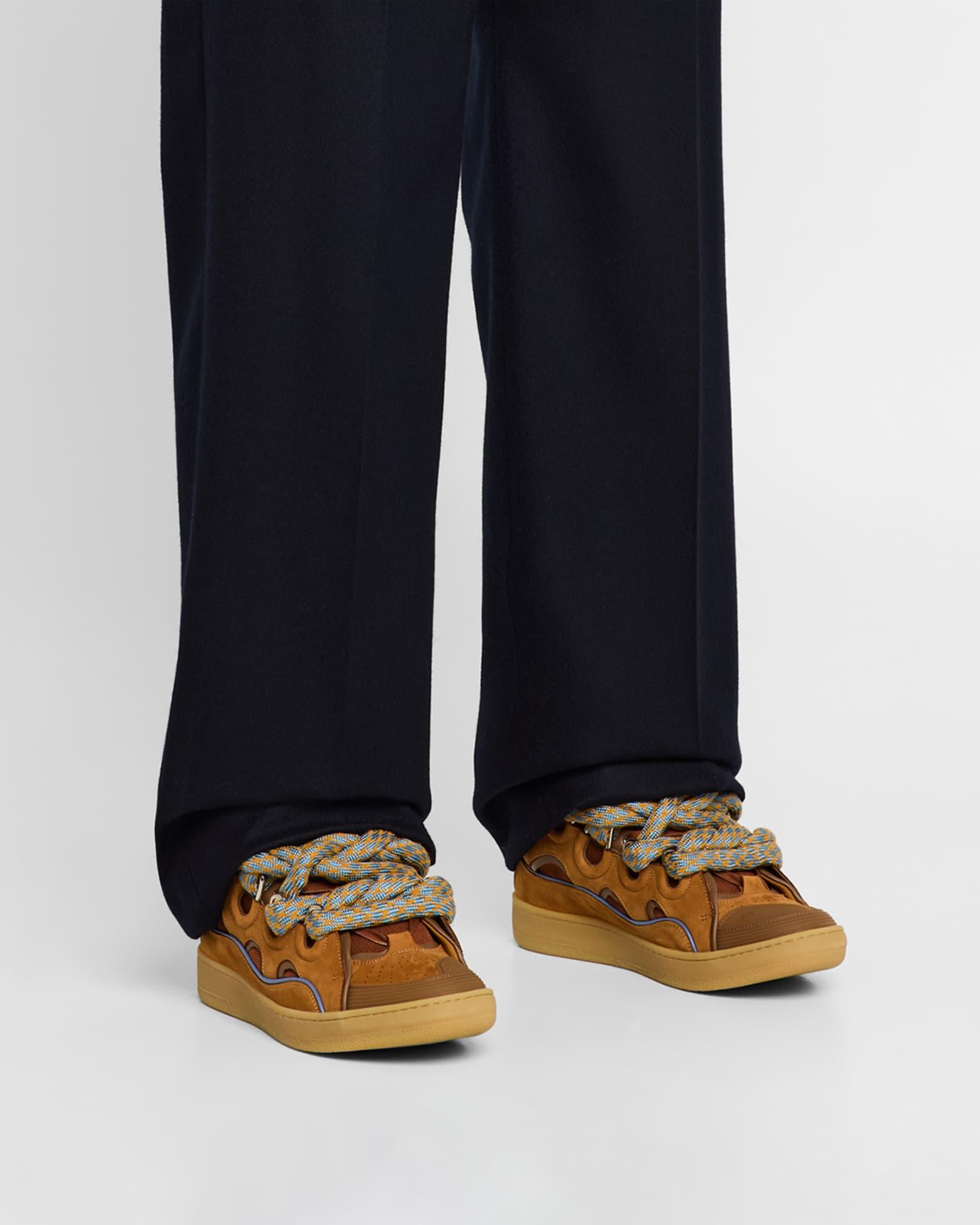 Mens Curb Sneakers in Leather with Snake Laces Product Image