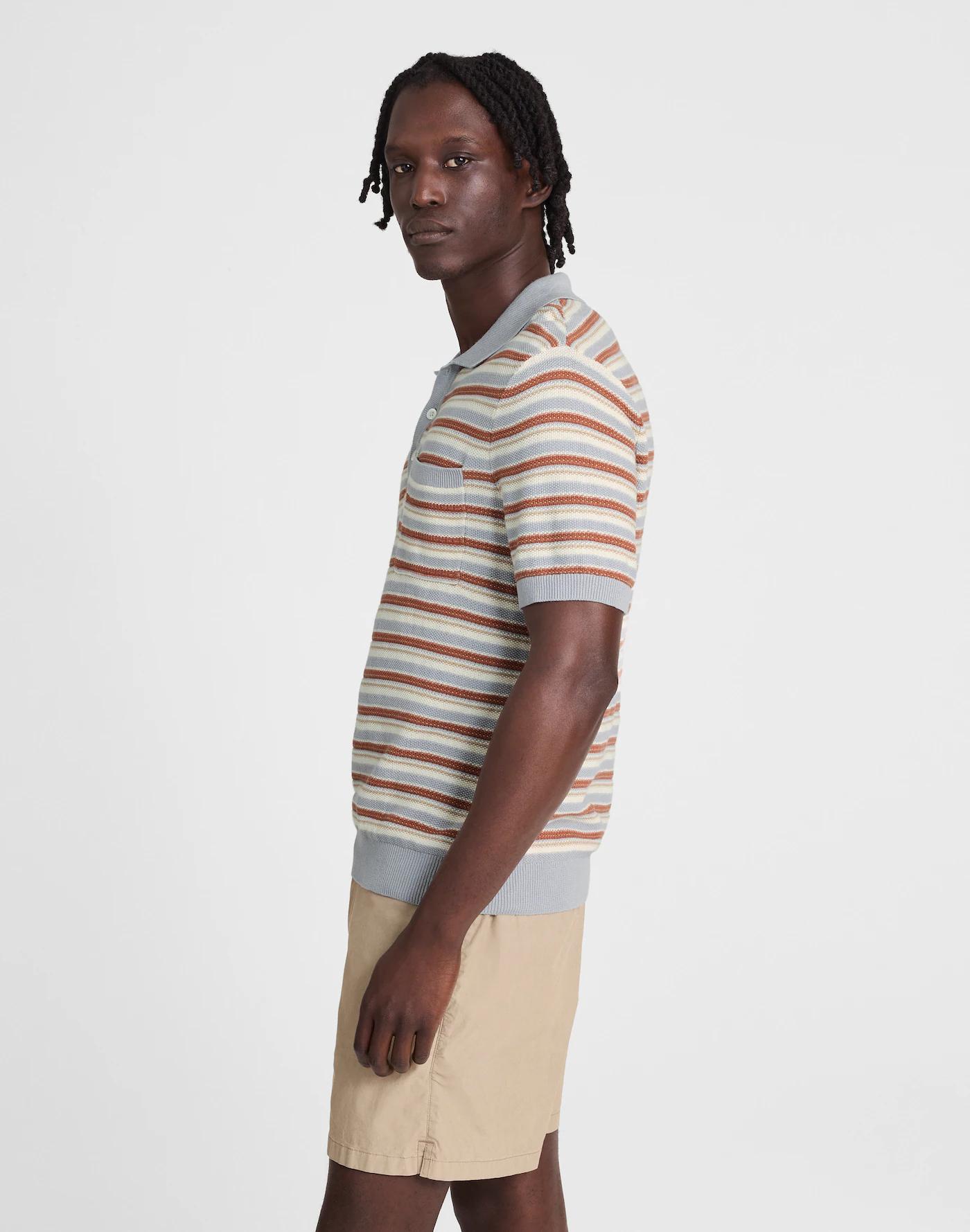 Three-Button Sweater Polo in Cotton-Linen Blend Product Image