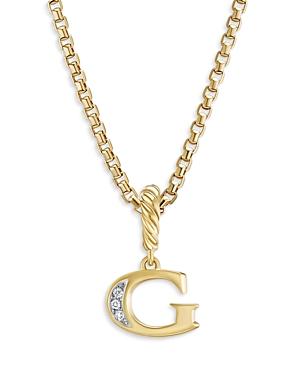 Womens Pav Initial Pendant in 18K Yellow Gold Product Image