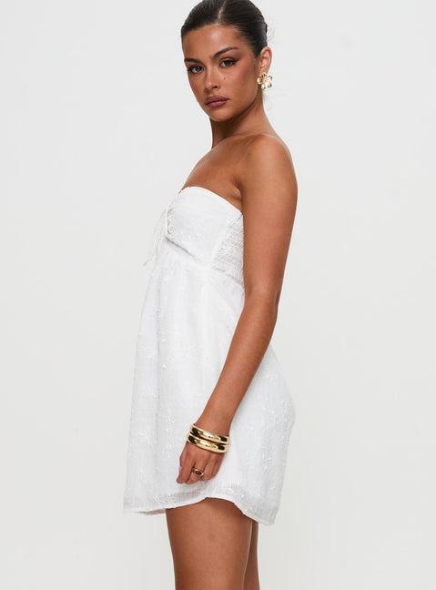 Rosenberg Strapless Mini Dress White Product Image