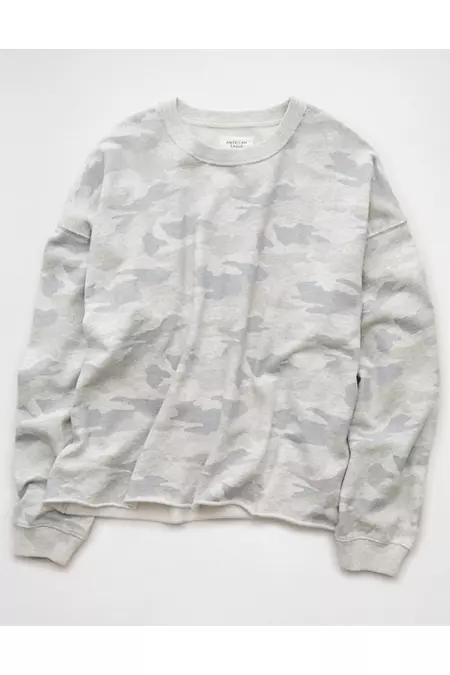 AE Everyday Luxe Cropped Cut-Off Sweatshirt Womens Product Image