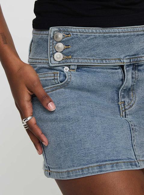 Brinkman Mini Skirt Light Wash Denim Product Image