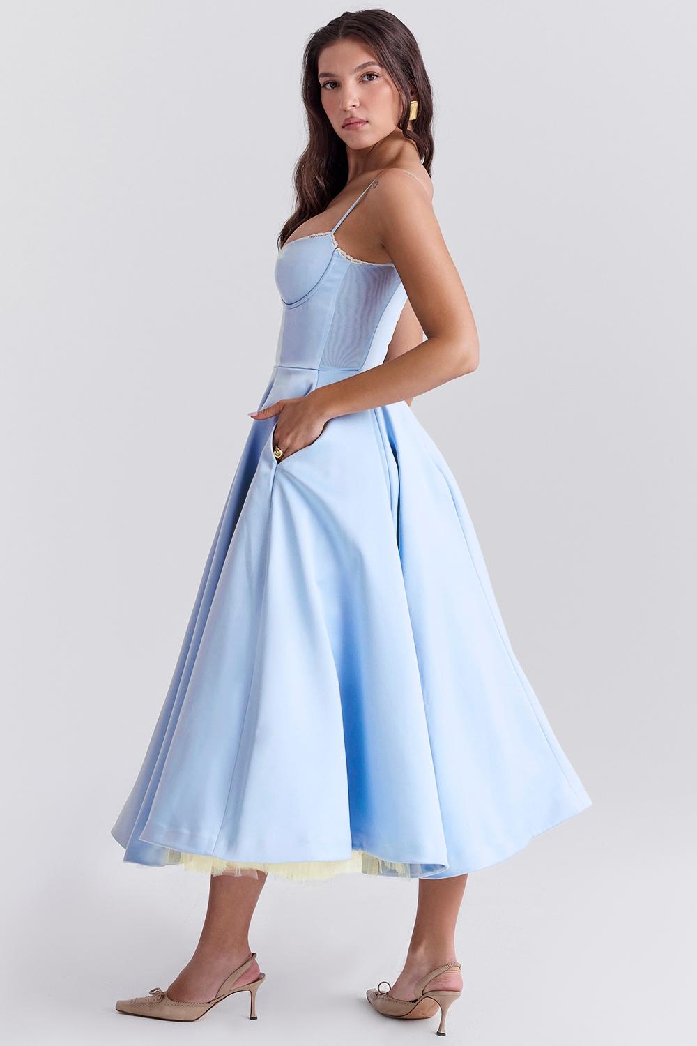 Mademoiselle  cinderella blue tulle midi dress Product Image