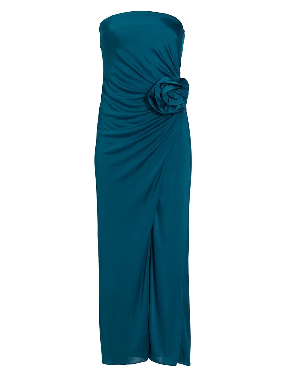 Womens Corinne Strapless Rosette Midi-Dress Product Image
