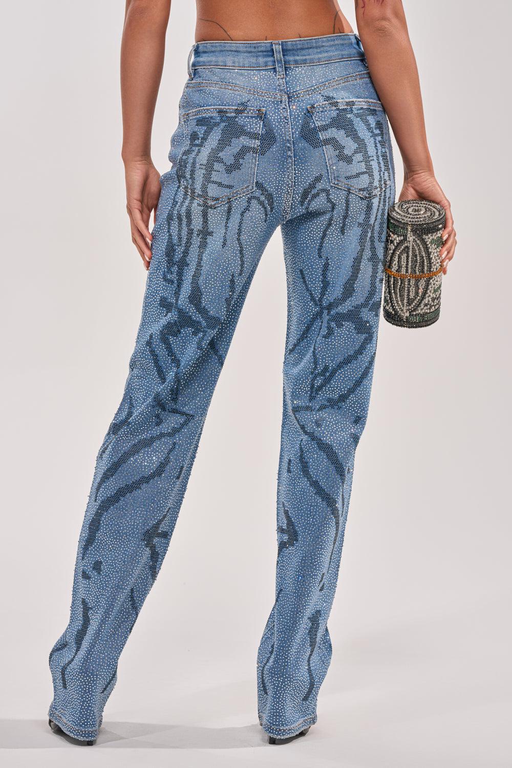 ITS MAGIC RHINESTONE STRAIGHT LEG DENIM Product Image