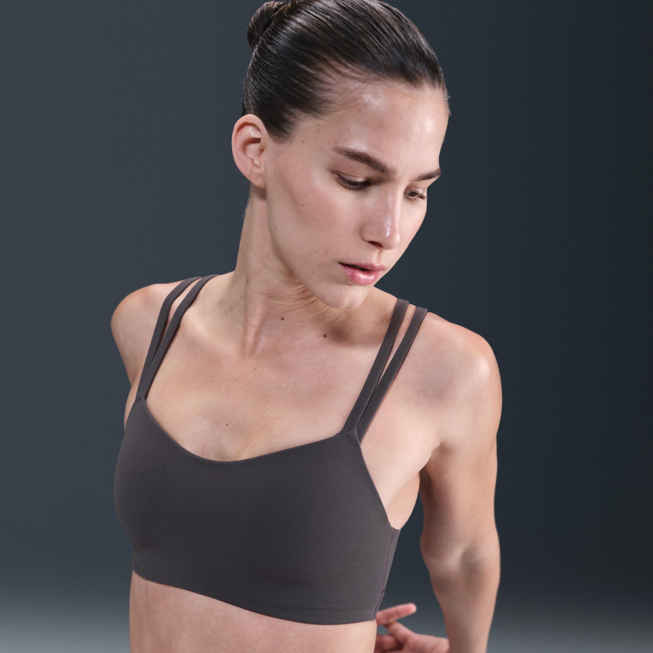 Nike Womens Zenvy Strappy Light-Support Padded Sports Bra | DO6608-036 Product Image
