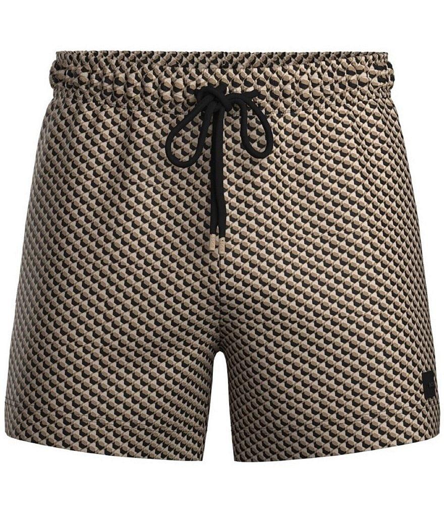 Hugo Boss Vibe Mini Pattern Printed 5#double; Inseam Swim Trunks Product Image
