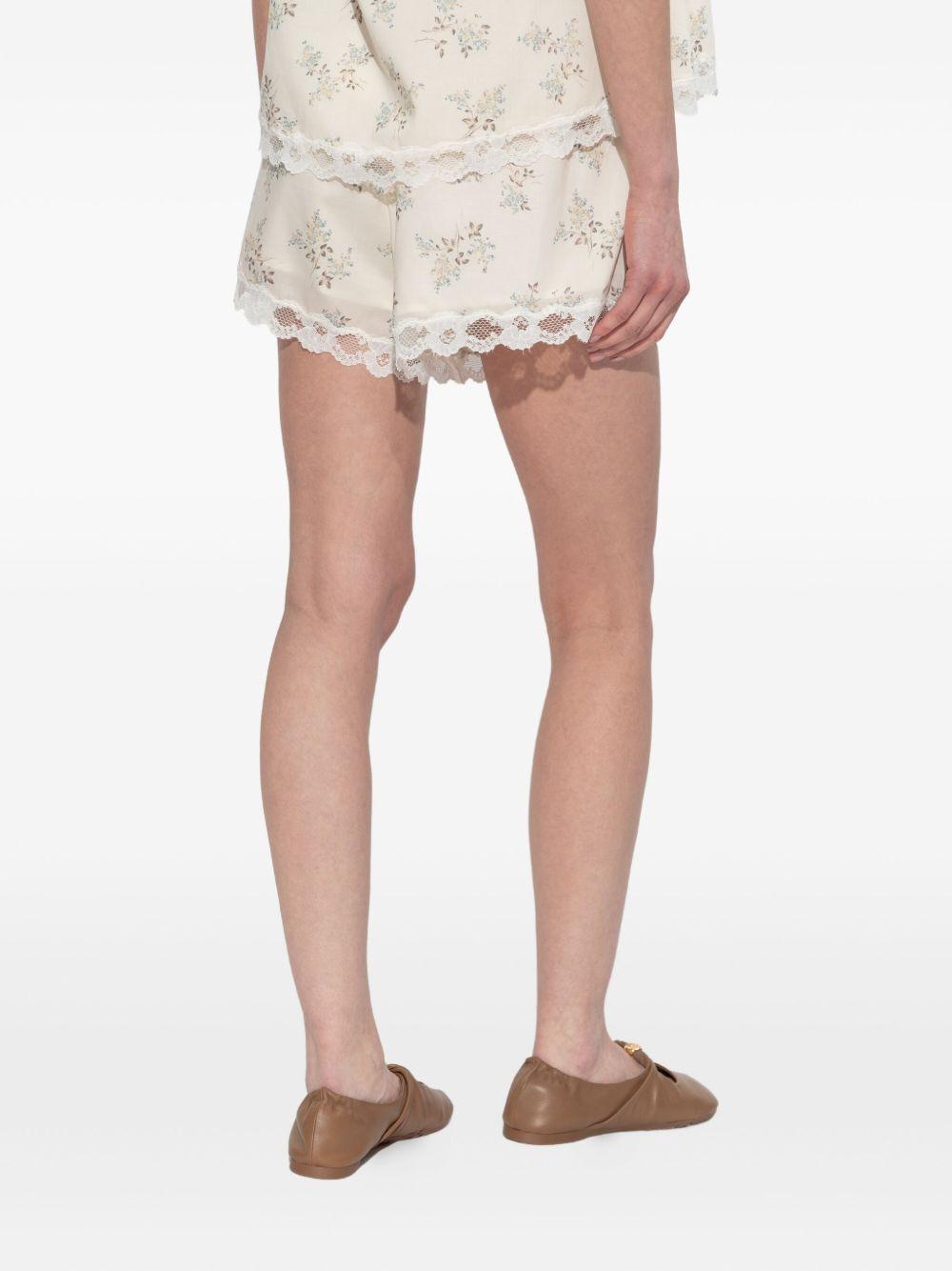 Elodie floral lace-trimmed shorts Product Image