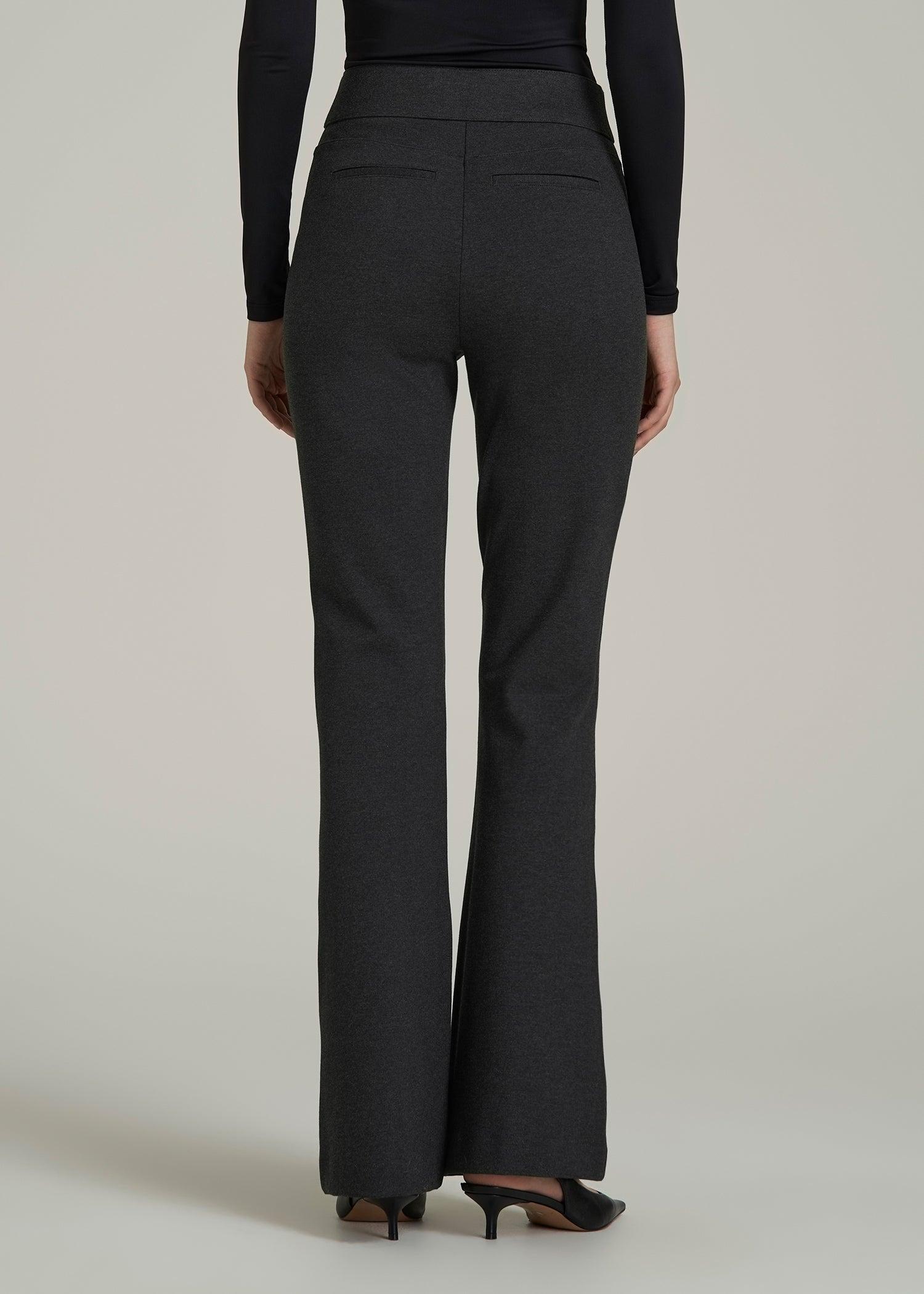 Soft Flex Ponte Pull On Flare Pants for Tall Women in Dark Charcoal Heather Female Product Image