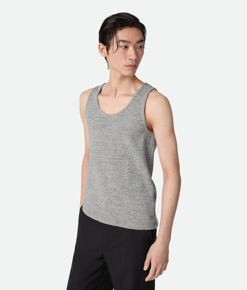 Men's Melange Cotton Rib Tank Top in Light grey melange Product Image