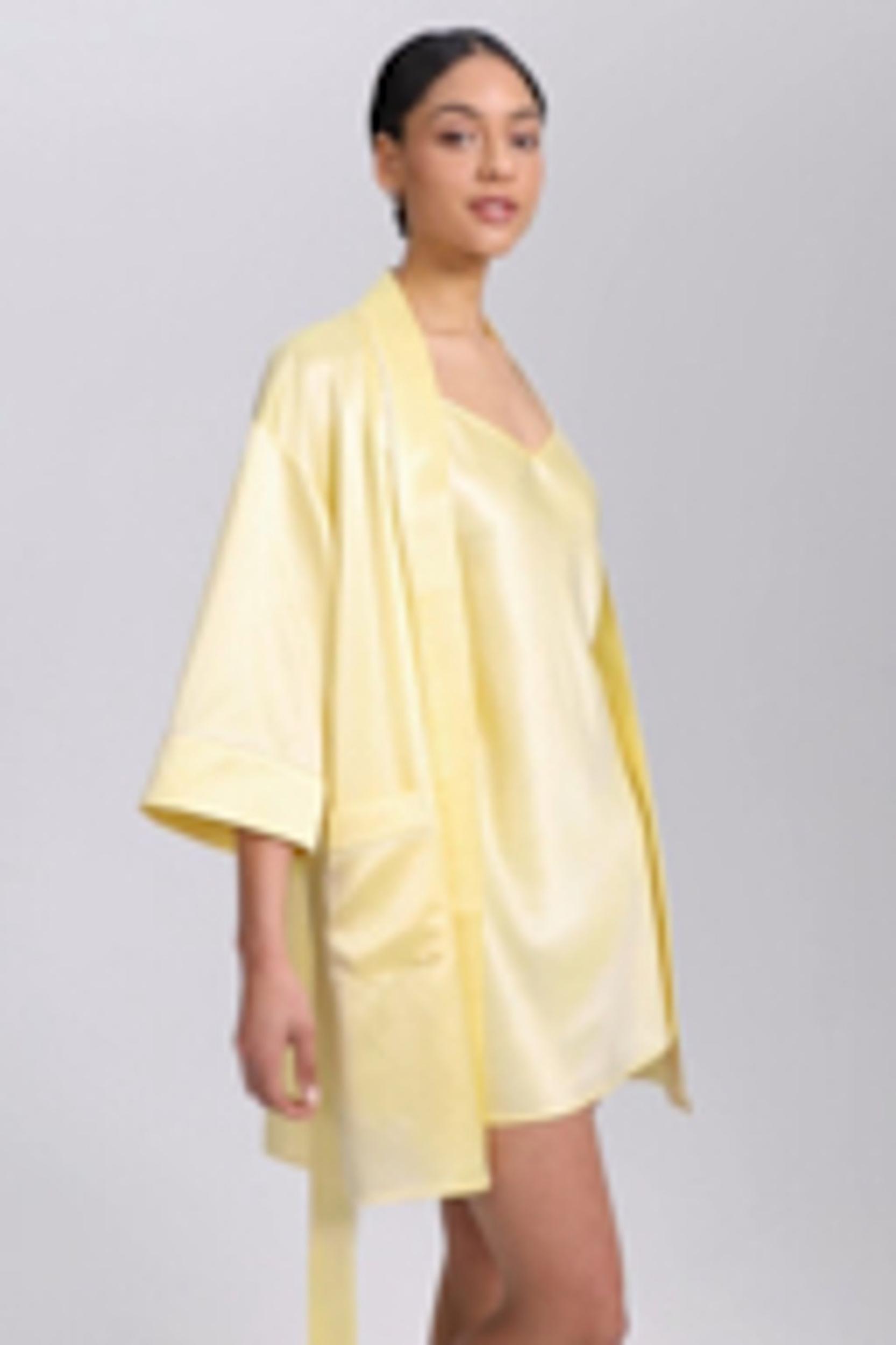 Golden Cocoon Silk kimono Robe Product Image