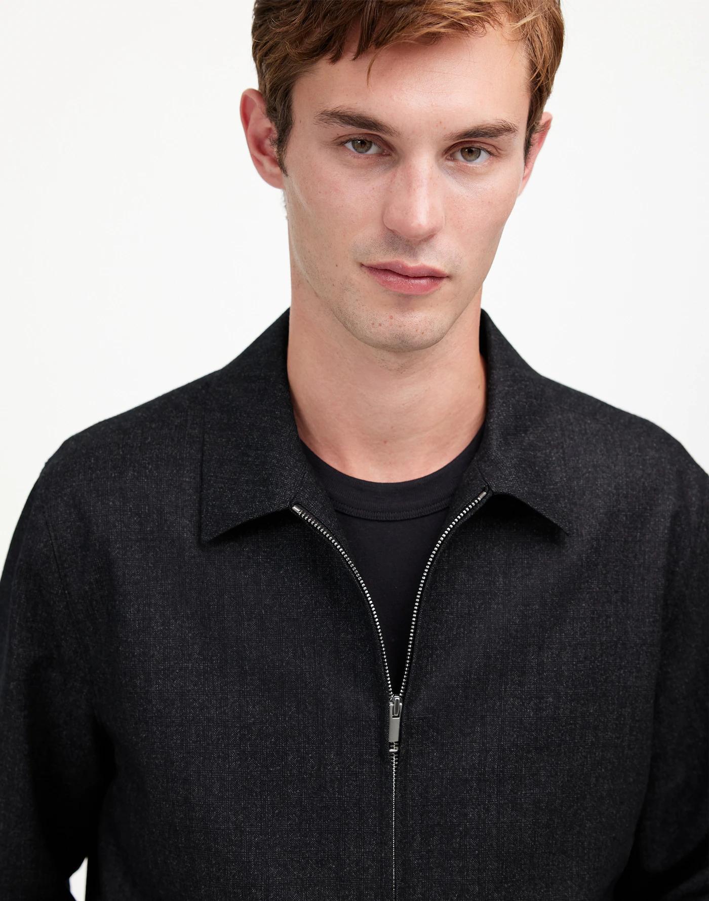Wool Zip-Front Jacket in Italian Fabric Product Image