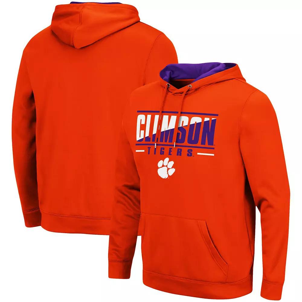 Men's Colosseum Orange Clemson Tigers Slash Stack 2.0 Pullover Hoodie,  Product Image