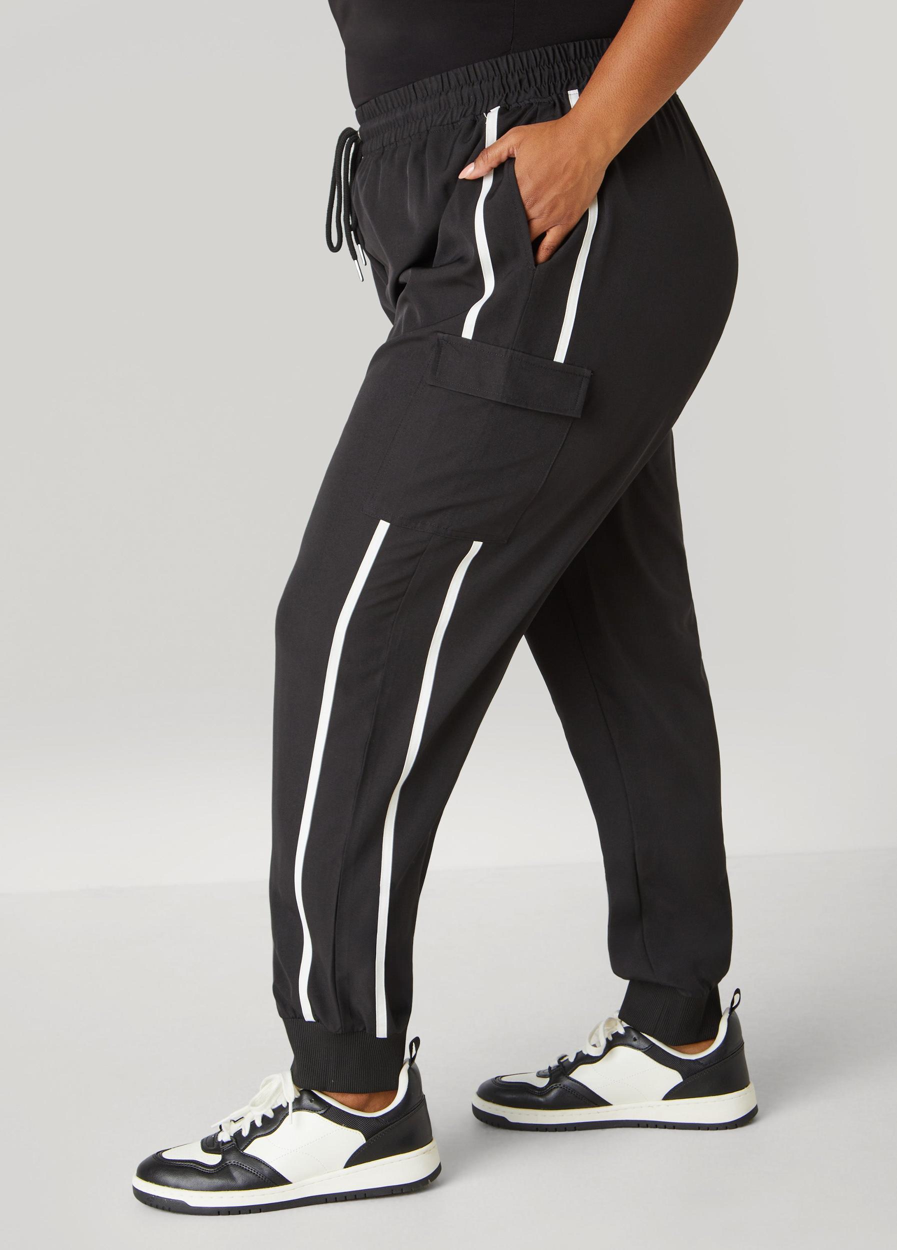 Piped Drawstring Cargo Joggers Product Image