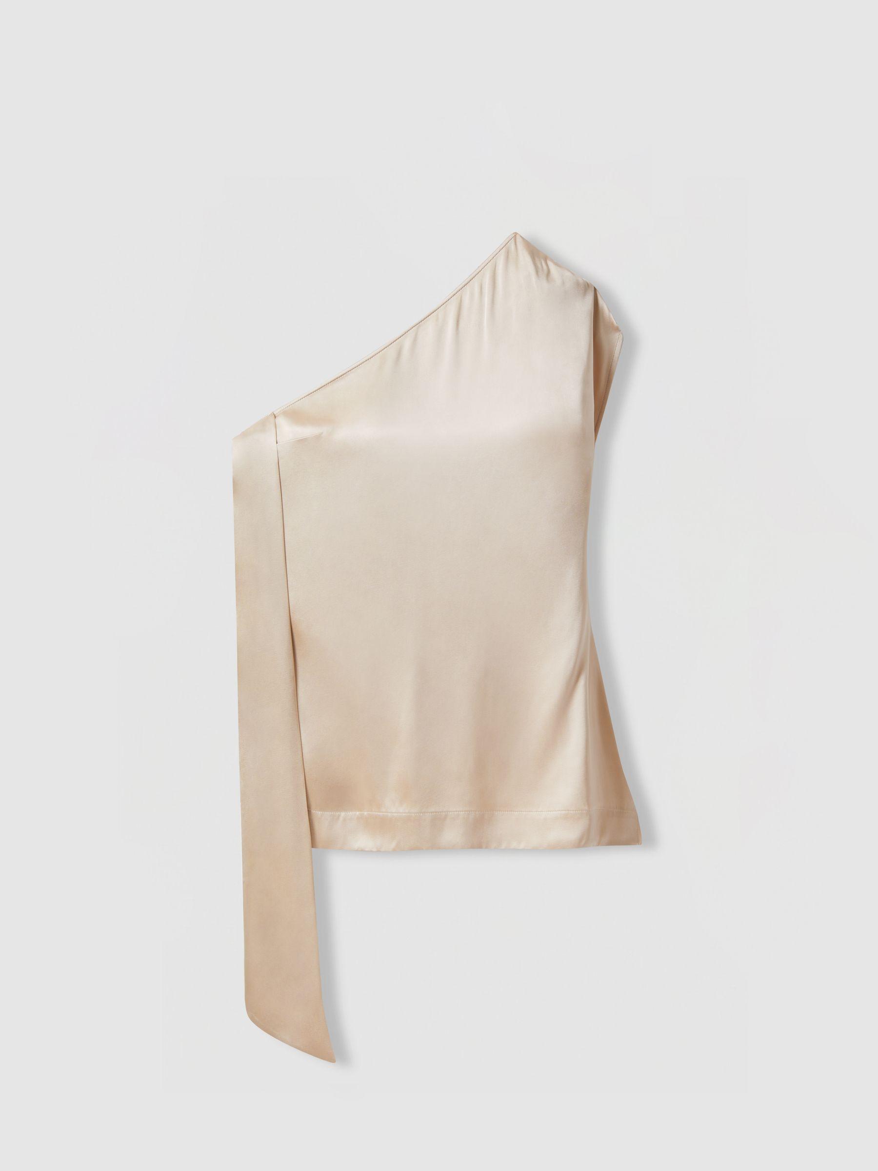 Atelier One-Shoulder Drape Back Top in Blush Product Image