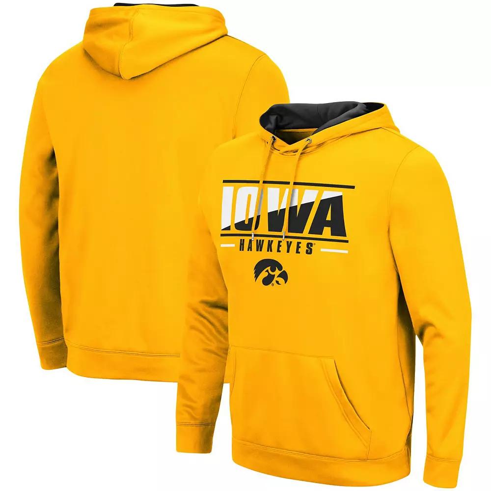 Men's Colosseum Gold Iowa Hawkeyes Slash Stack 2.0 Pullover Hoodie, Size: XL Product Image