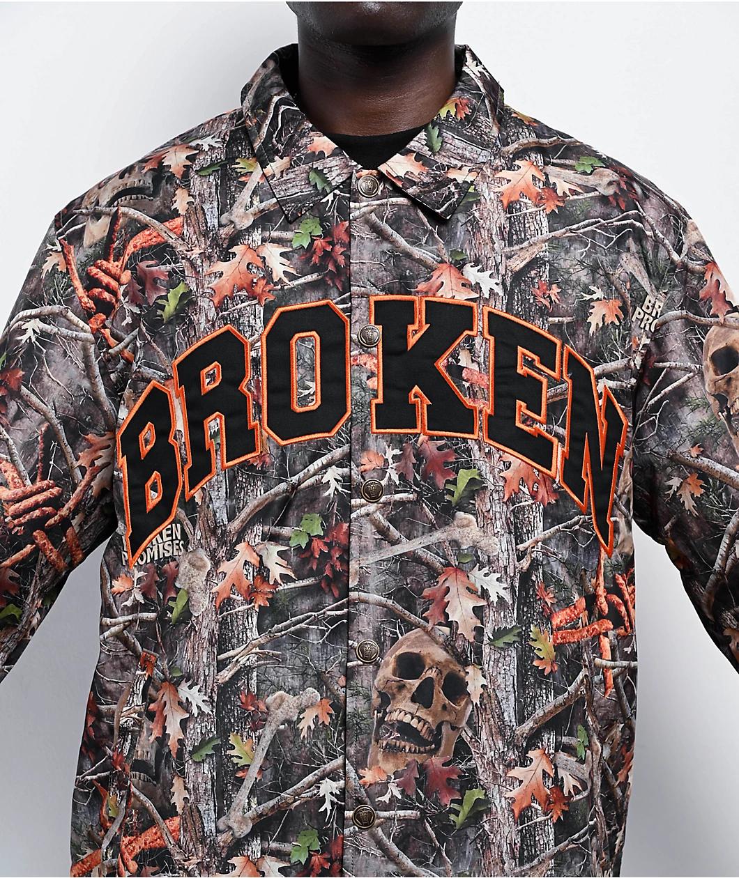 Broken Promises Haunted Woods Camo Coaches Jacket Product Image