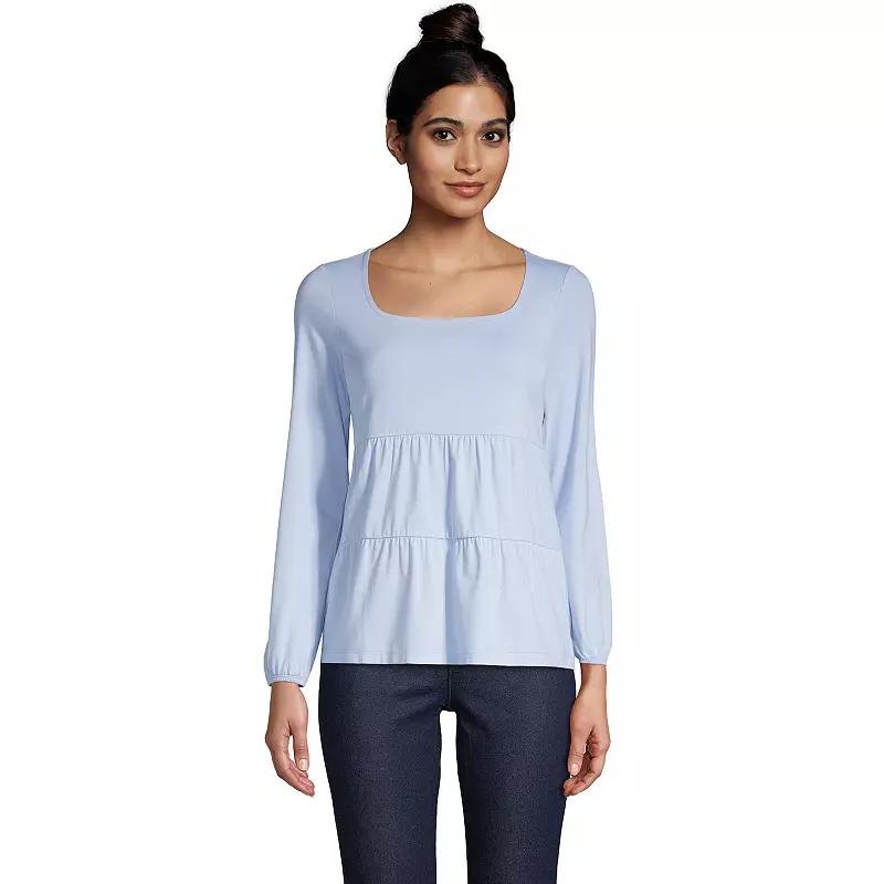 Women's Lands' End Squareneck Tiered Top,  Product Image