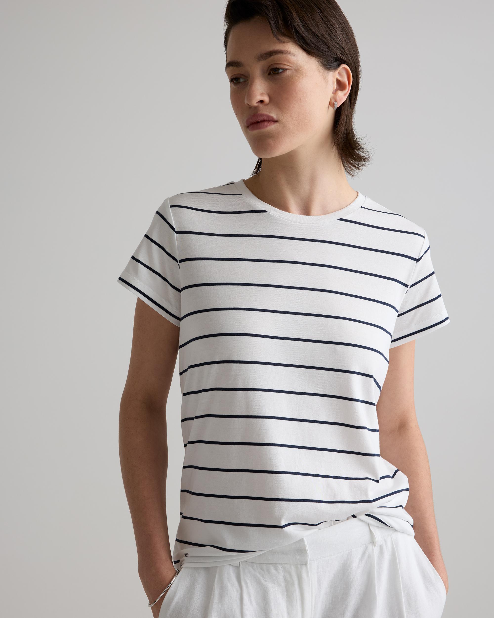 Quince | Women's Cotton Modal Crew Neck Swing T-Shirt Size XS, Cotton/Modal Product Image