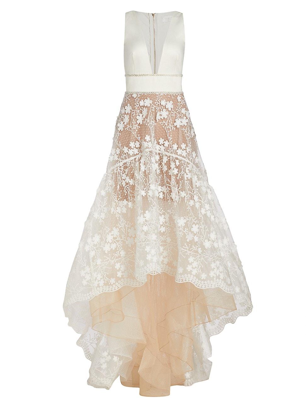 Womens Fiona High-Low Lace Gown Product Image