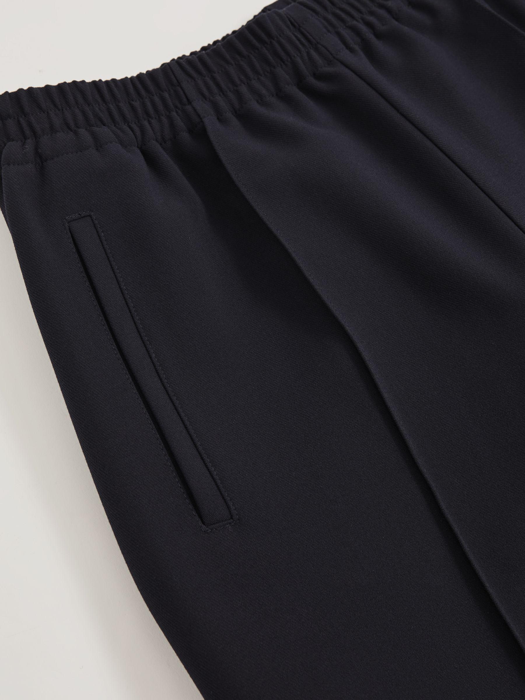 Wide-Leg Elasticated-Waist Trousers in Navy Product Image