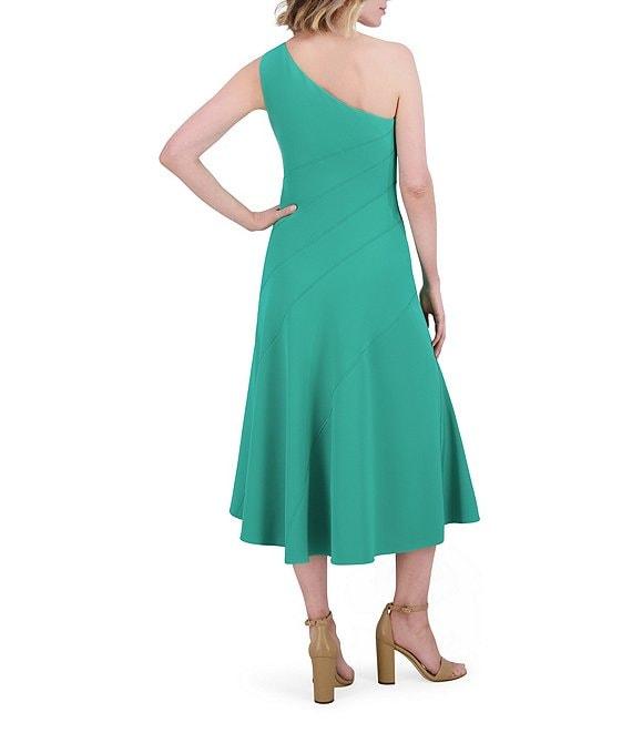 Vince Camuto One Shoulder Fit and Flare Midi Dress Product Image