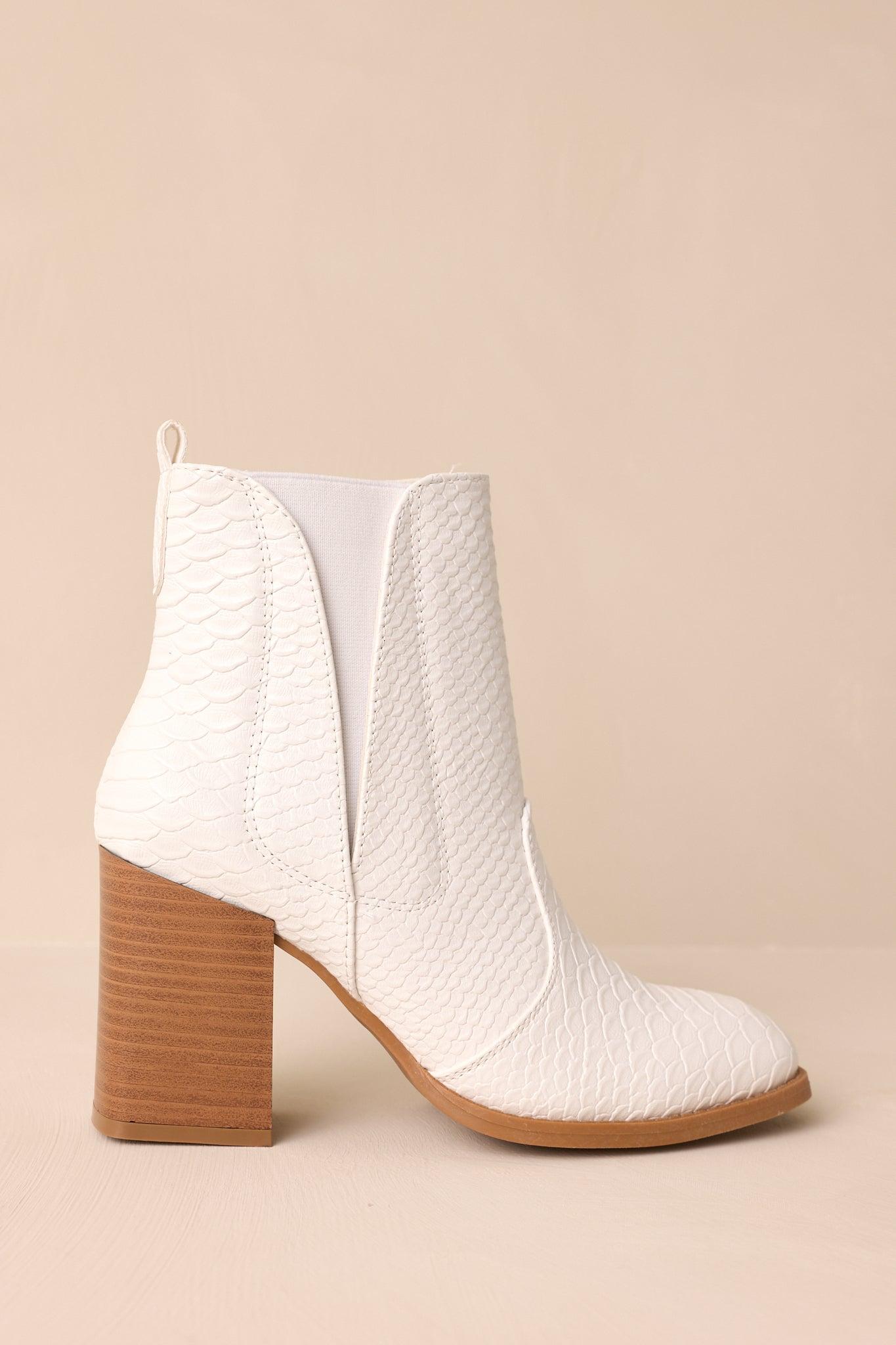 Sunshine Blues White Platform Ankle Boots Product Image
