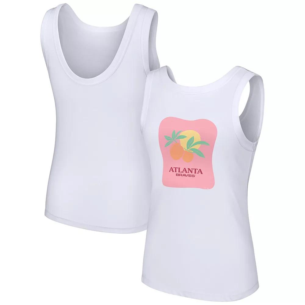 Women's Lusso Style White Atlanta Braves Lindy Tank Top,  Product Image