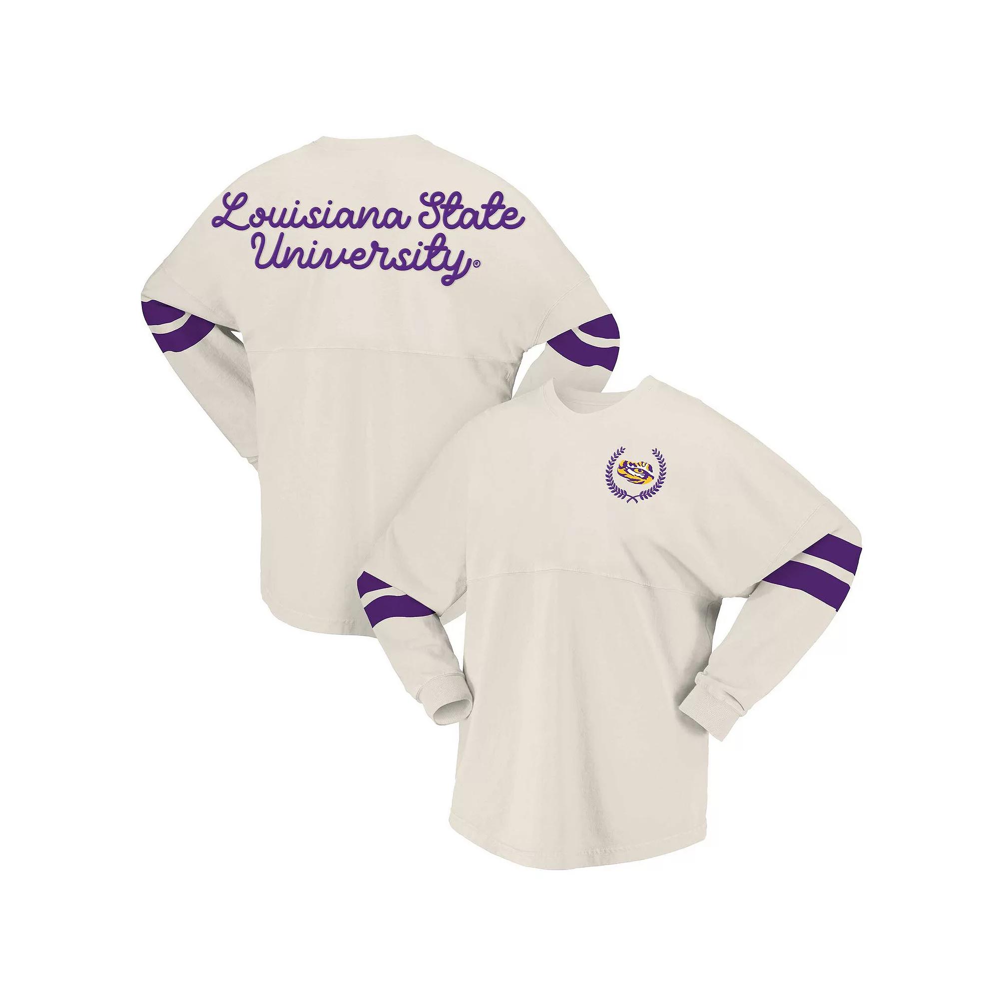 Women's Spirit Jersey Cream LSU Tigers Oversized T-Shirt, Size: XL, Beige Product Image