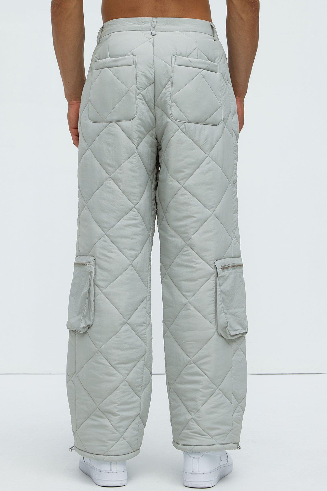 Dayton Straight Quilted Cargo Pants - Grey Product Image