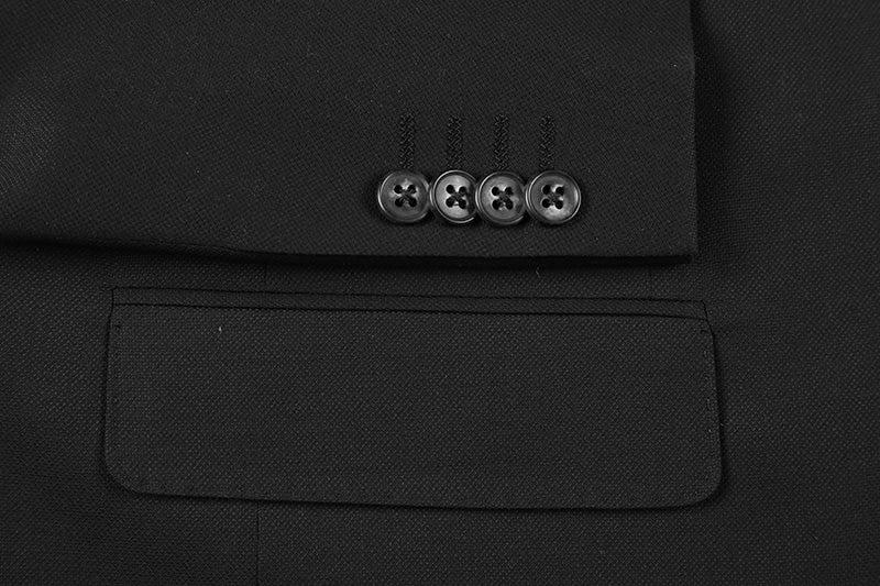 Wool Regular Fit Blazer Solid Color in Black Product Image