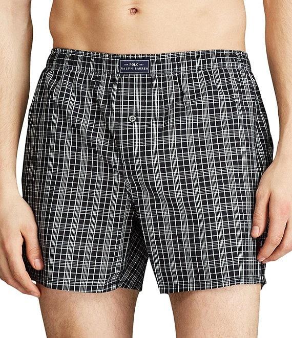 Polo Ralph Lauren Smith Black Plaid Woven Boxers Product Image