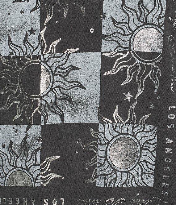 Lucky Brand Knit Sun Grid Crew Neck Short Sleeve Boyfriend Tee Product Image